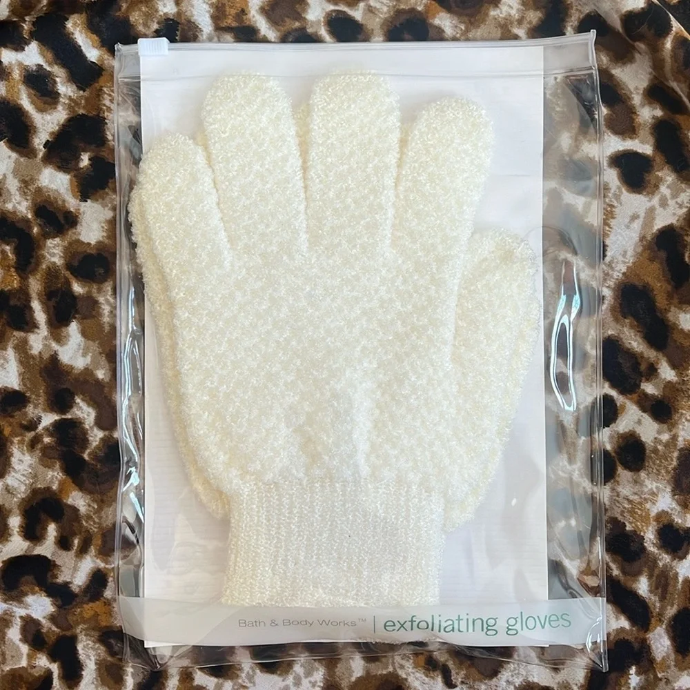 Brand New Bath & Body Works VINTAGE Exfoliating Nylon Bath Gloves Off White